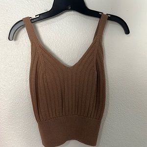 Brown Knit tank top